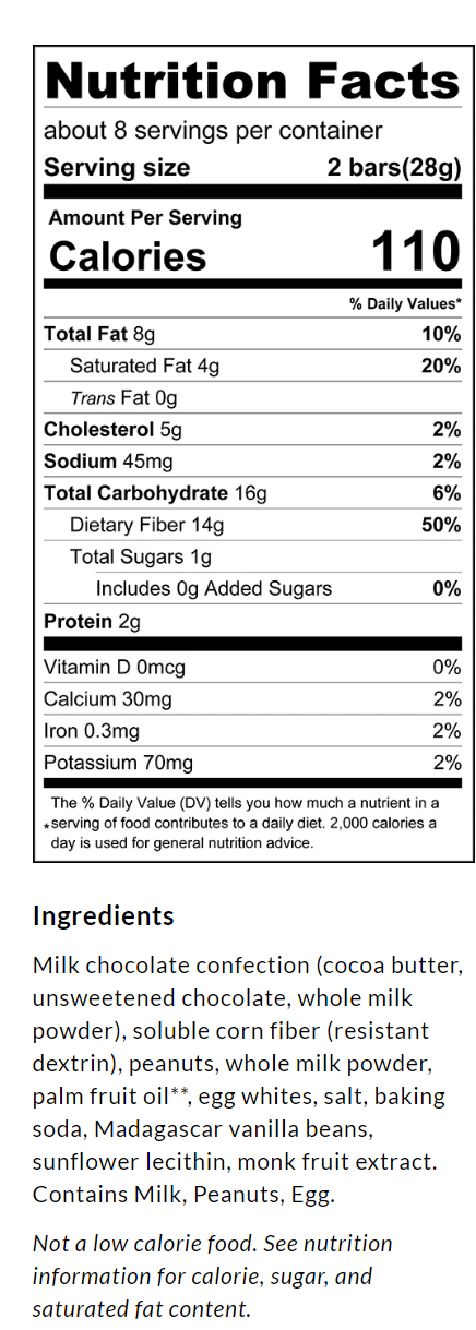 Choc Zero迷你花生焦糖瑞亞糖果棒