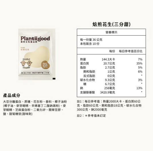 Spark Protein 濃粹豆乳蛋白飲 - 焙煎花生(三分甜)|植物蛋白系列