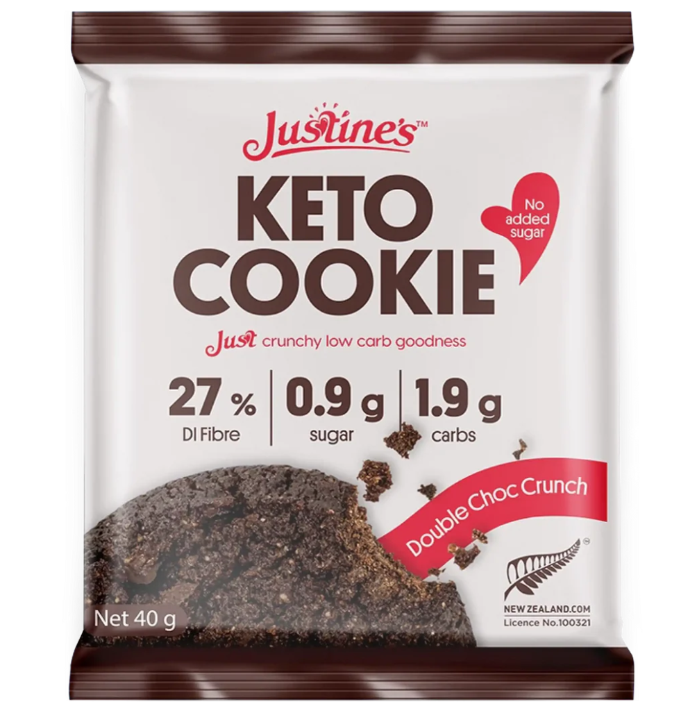 Justine's Keto Crunch Cookie Double Choc 40g