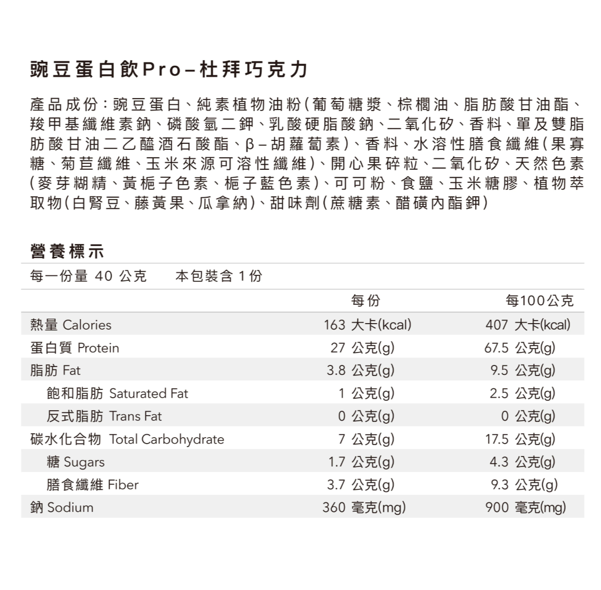 Body goals 全素多效豌豆蛋白飲Pro - 隨手包 | 杜拜巧克力