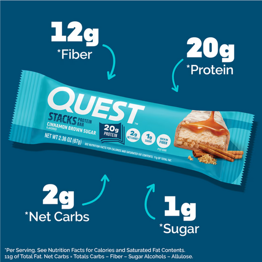 Quest Nutrition Stacks Protein Bar Cinnamon Brown sugar 67g