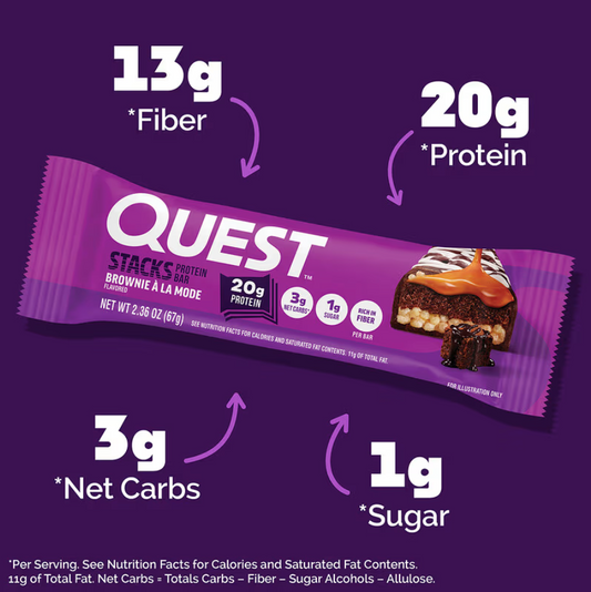 Quest Nutrition Stacks Protein Bar Brownie A La Mode 67g