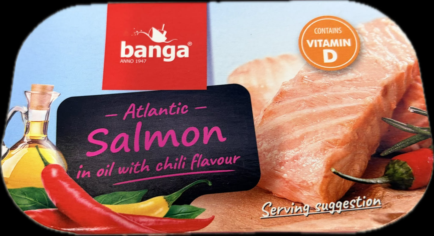 Banga Salmon in oil with chilli 油浸辣味三文魚 120g
