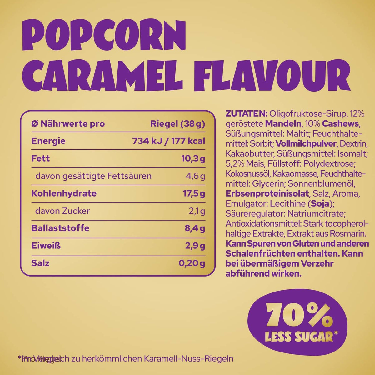 Ahead Popcorn Crunch Caramel Bar 38g