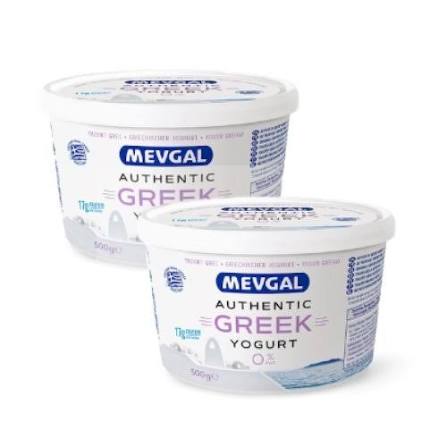 Mevgal Authentic Greek Yogurt, 0% / 500g『 1盒』 無脂肪希臘乳酪 到期日: 23/7/2026
