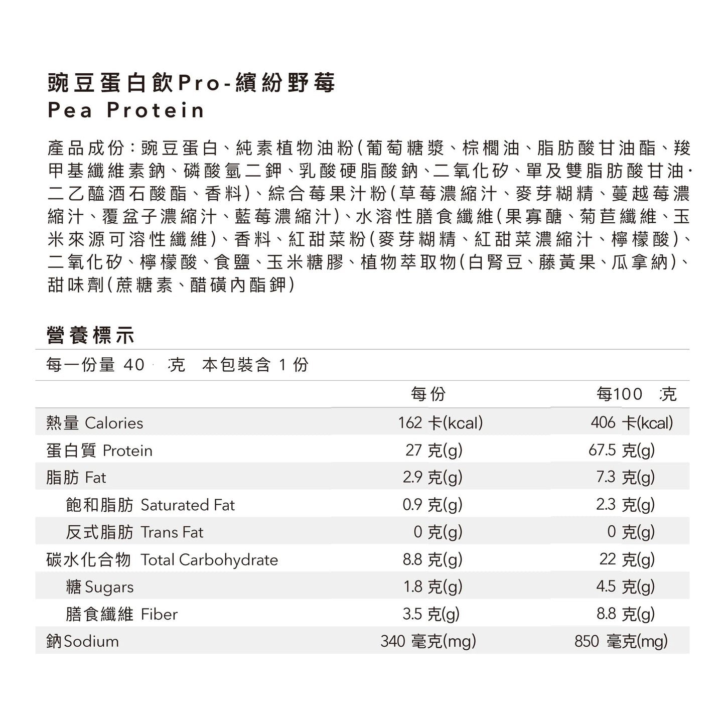 Body Goals-全素多效豌豆蛋白飲Pro - 隨手包 |繽紛野莓