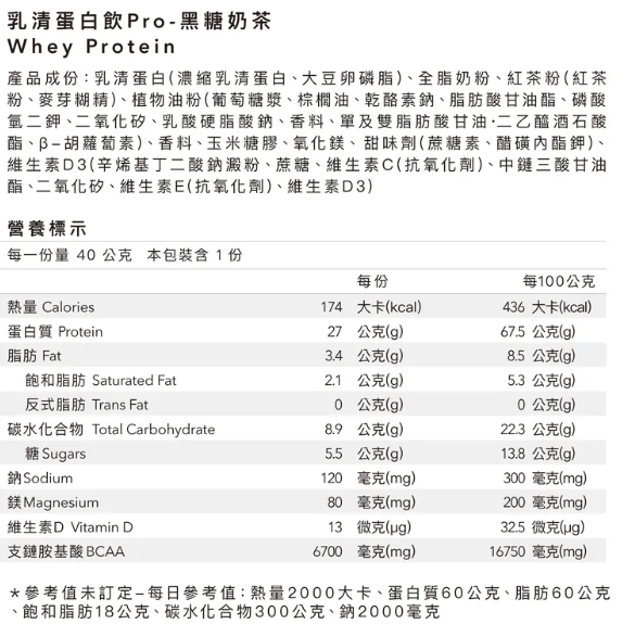 Body Goals 全素多效豌豆蛋白飲-黑糖奶茶