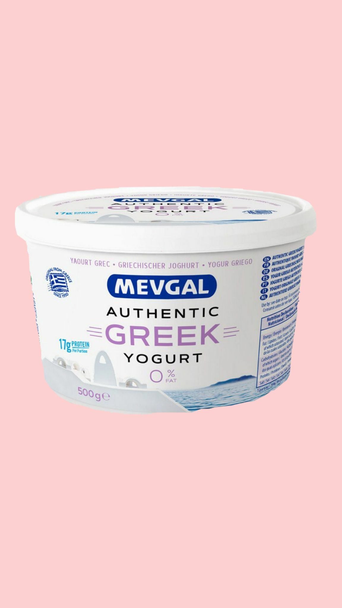 Mevgal Authentic Greek Strained Yogurt, 0% / 500g