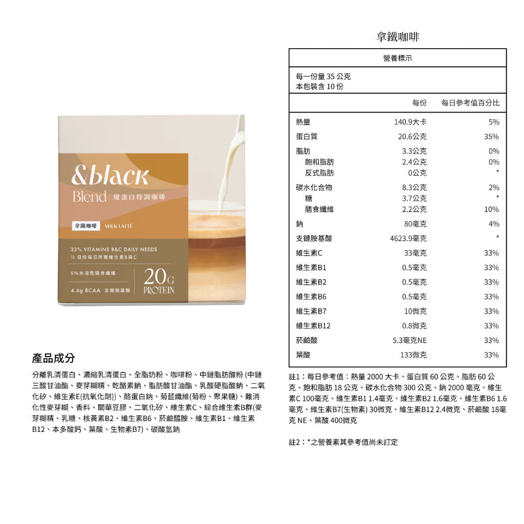 【Spark Protein】&black 優蛋白黑咖啡/特調咖啡