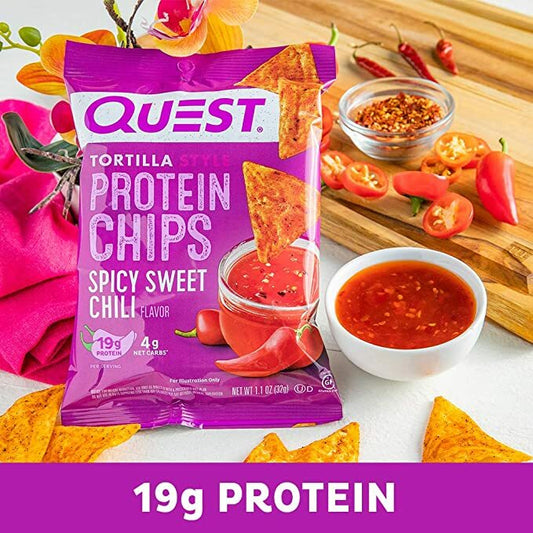 Quest Nutrition, 玉米餅蛋白質片,甜辣醬味32g