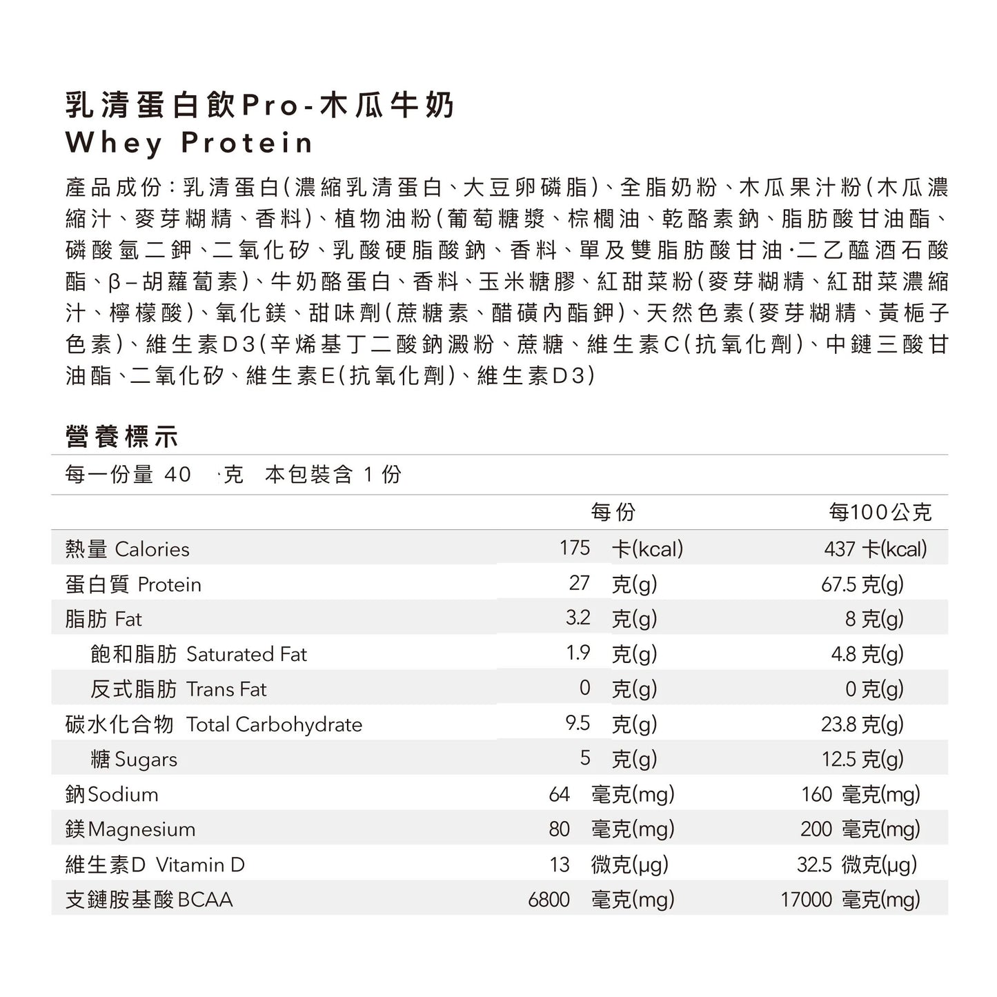 Body Goals-多效乳清蛋白飲Pro - 隨手包 |  木瓜牛奶