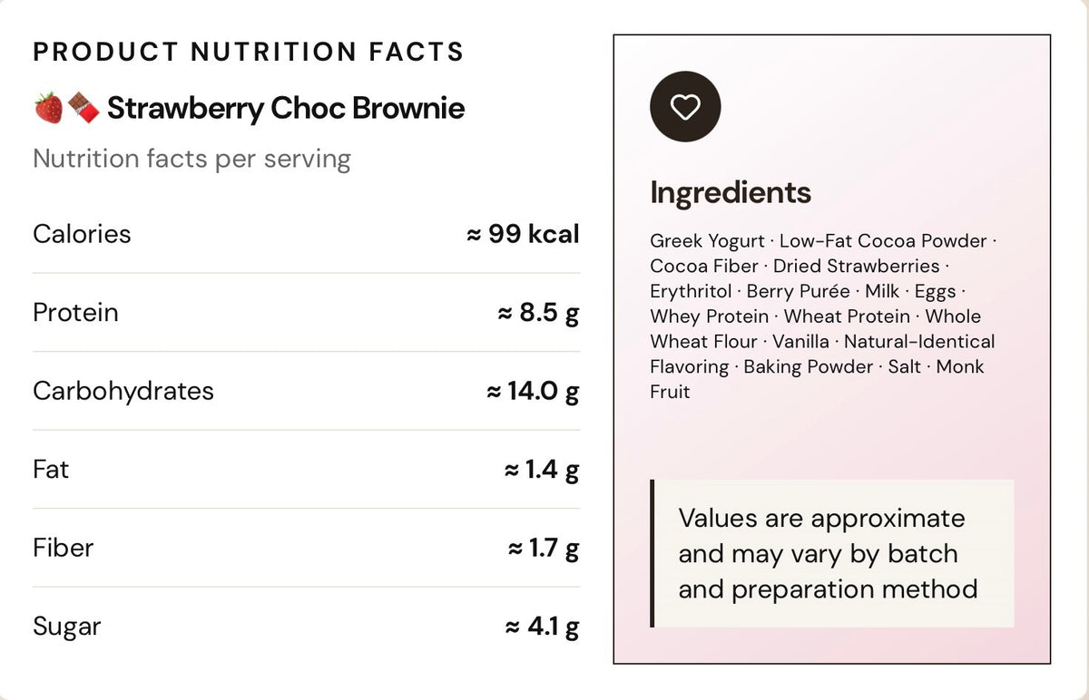 18Kcal Strawberry Choc Brownie nutrition facts