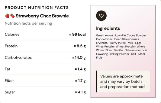 18Kcal Strawberry Choc Brownie nutrition facts