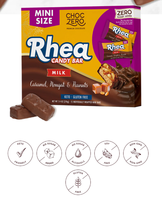 Choc Zero迷你花生焦糖瑞亞糖果棒