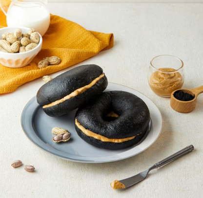 KIND FOOD 康福先生 竹炭花生夾心減醣貝果 110g±5g