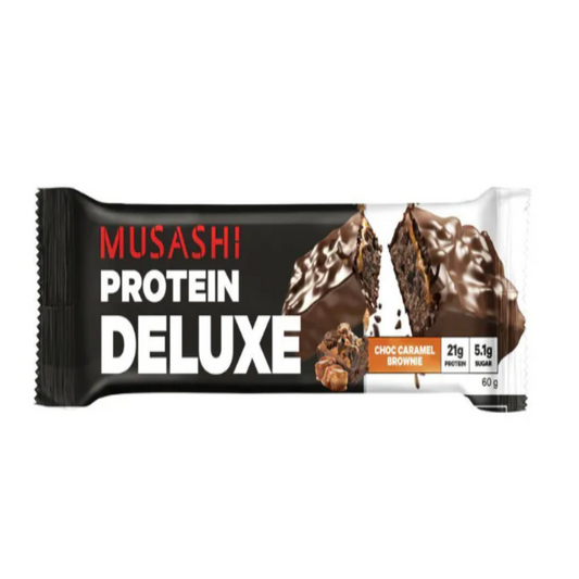 Musashi Deluxe豪華蛋白棒 - 朱古力焦糖布朗尼蛋白棒 60g