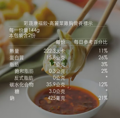 KIND FOOD 康福先生 -高麗菜雞胸康福餃 240g±5%