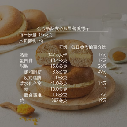 KIND FOOD 康福先生 金沙奶酥夾心減醣貝果 90g±4.5g