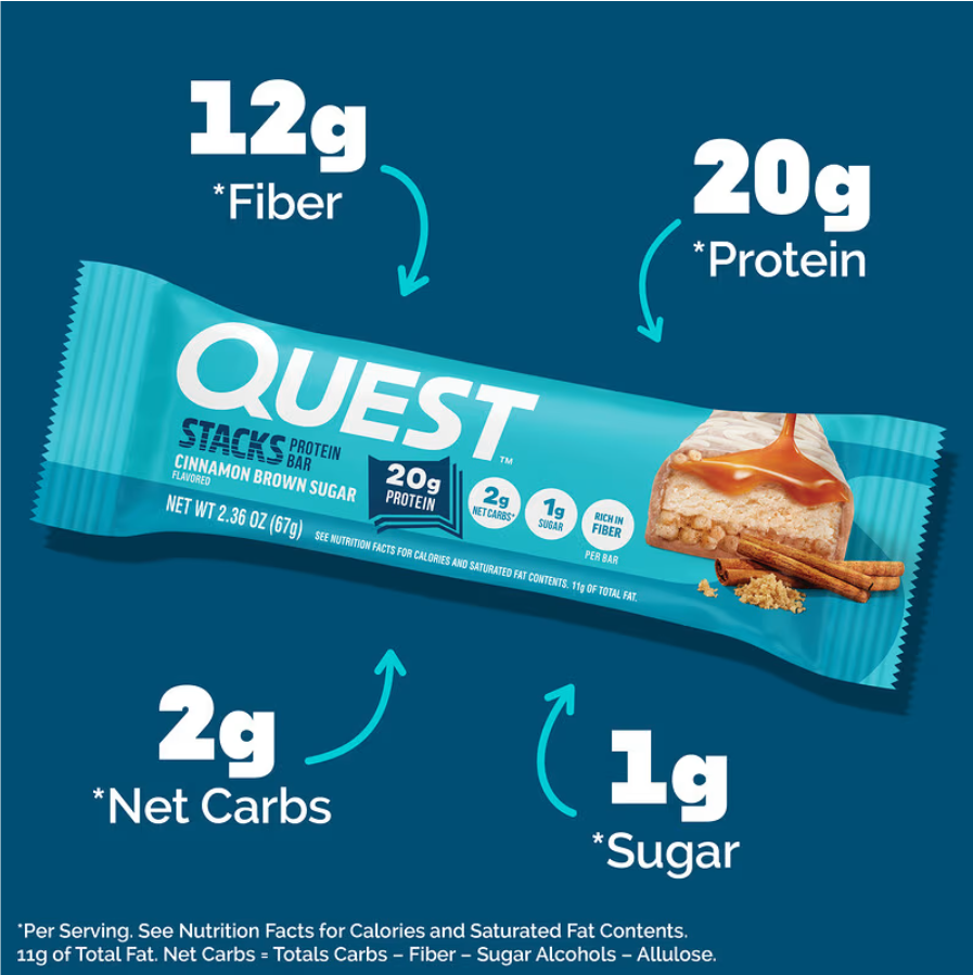 Quest Nutrition Stacks Protein Bar Cinnamon Brown sugar 67g
