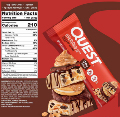 Quest Nutrition Overload Protein bar Nutty By nature 51g