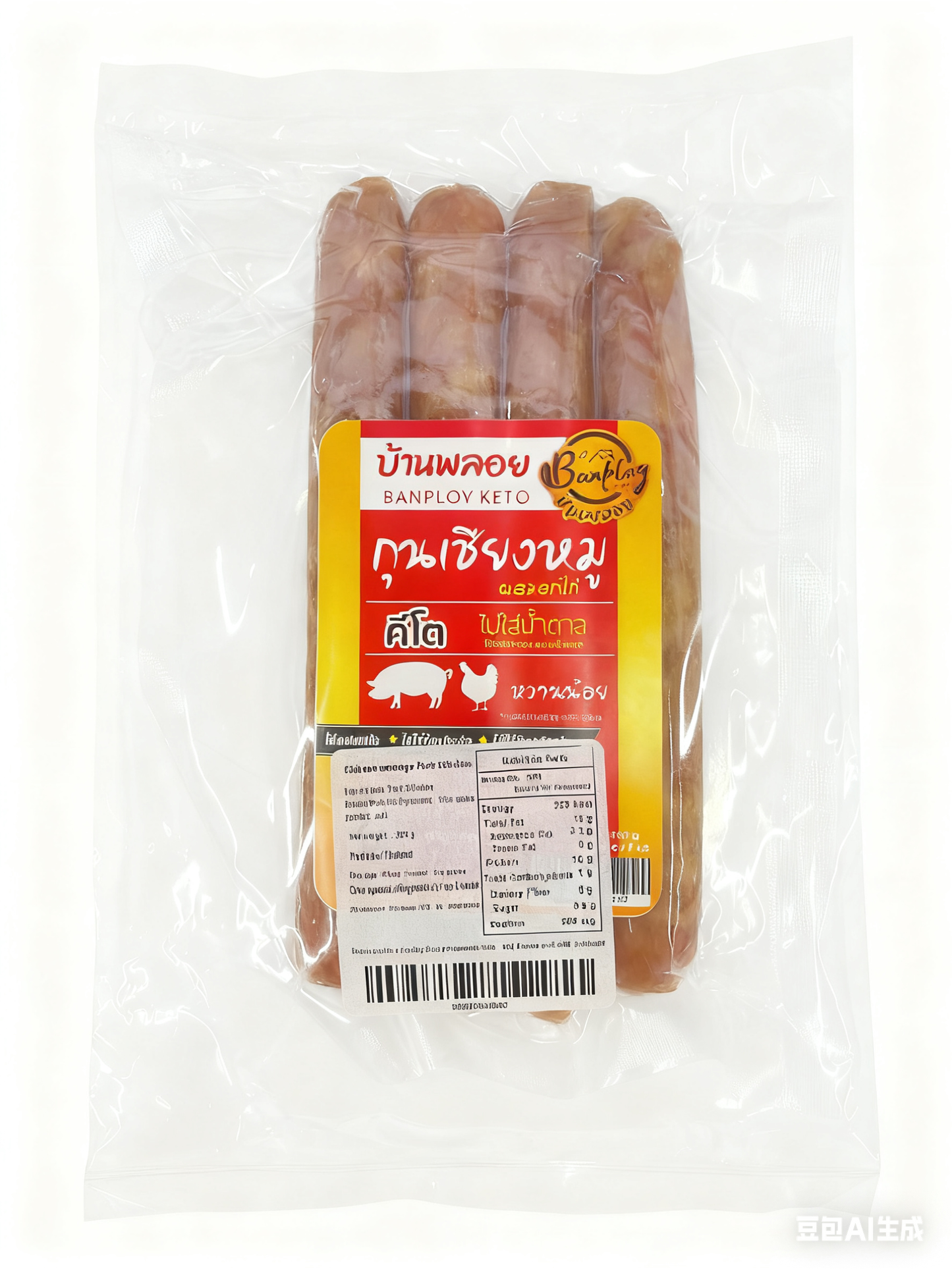 Keto Chinese sausage Pork chicken 200g