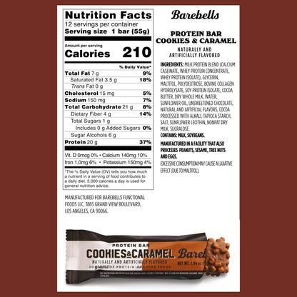 Barebells Protein Bar - 鬆軟蛋白棒 - 曲奇和焦糖味 Cookies & Caramel 55g