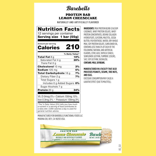 Barebells Soft Protein Bar - 鬆軟蛋白棒 - 檸檬芝士蛋糕 Lemon Cheesecake 55g