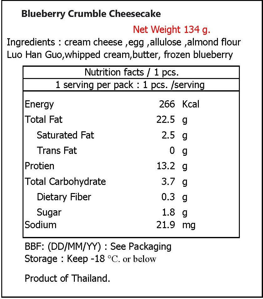 Leks Blueberry Crumble Cheesecake 1pcs