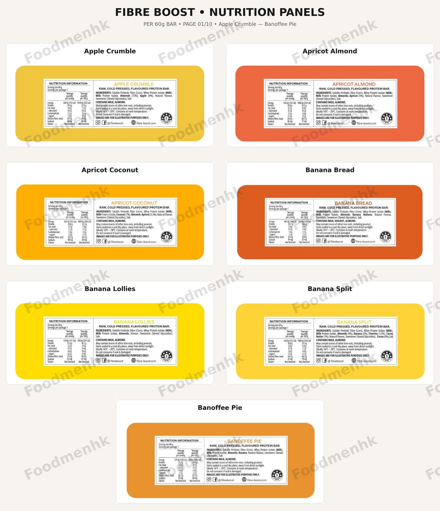 Fibre boost -Raw & Cold Pressed Protein Bar 澳洲冷壓 蛋白捧 60g