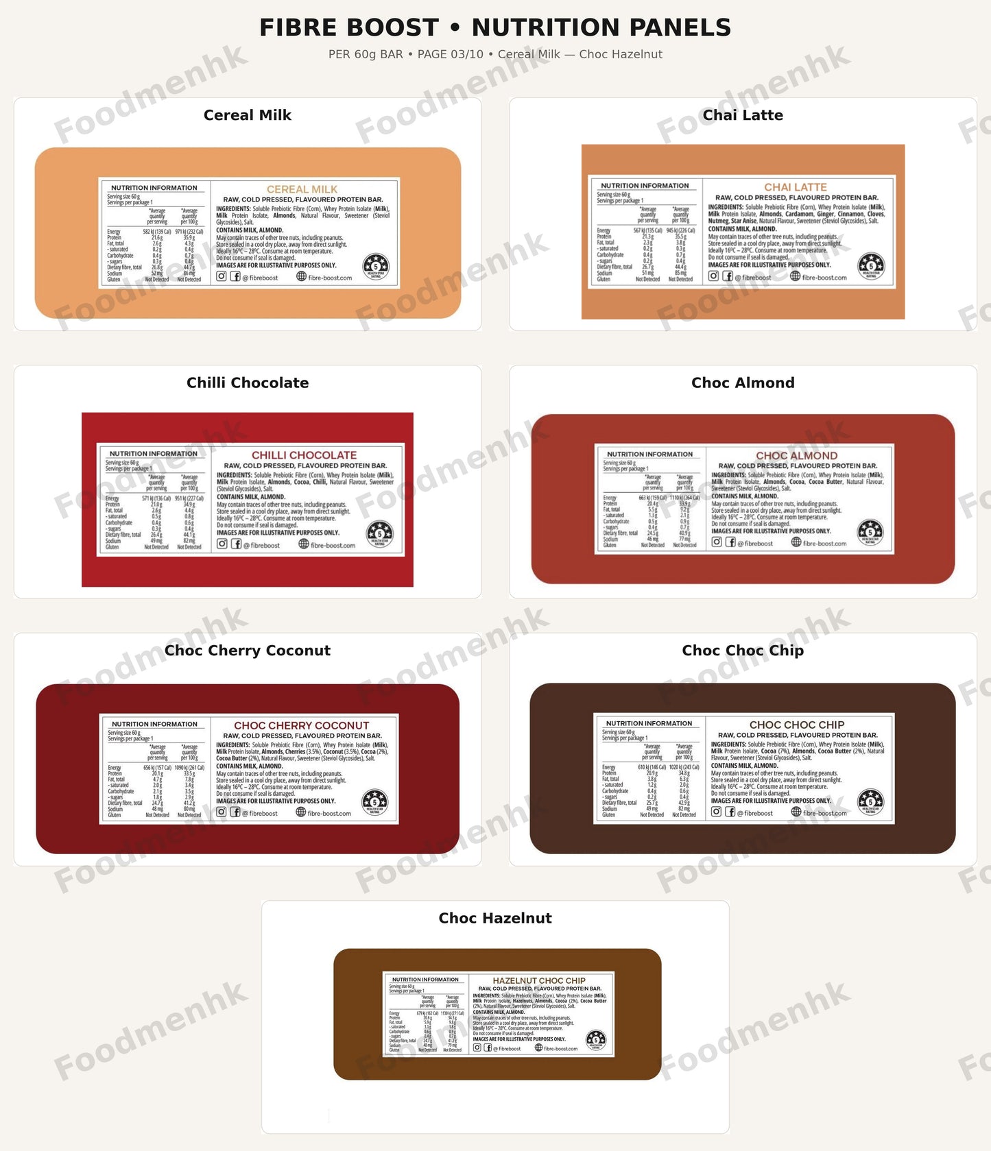 Fibre boost -Raw & Cold Pressed Protein Bar 澳洲冷壓 蛋白捧 60g