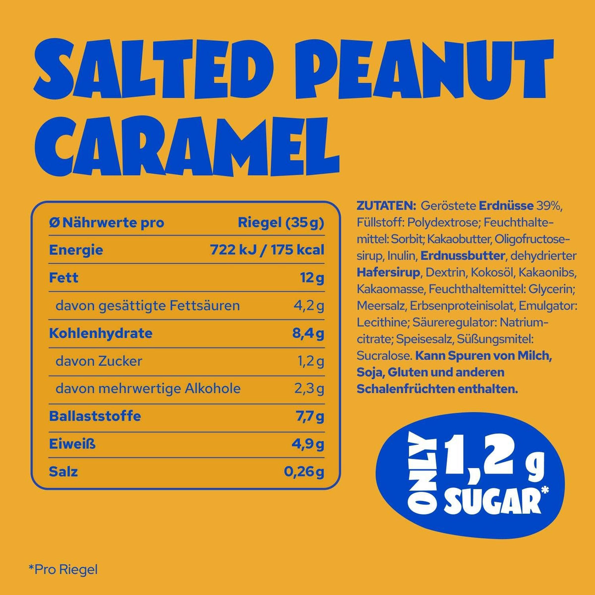 Ahead Salted Peanut Caramel Low Sugar Chocolate Bar 35g