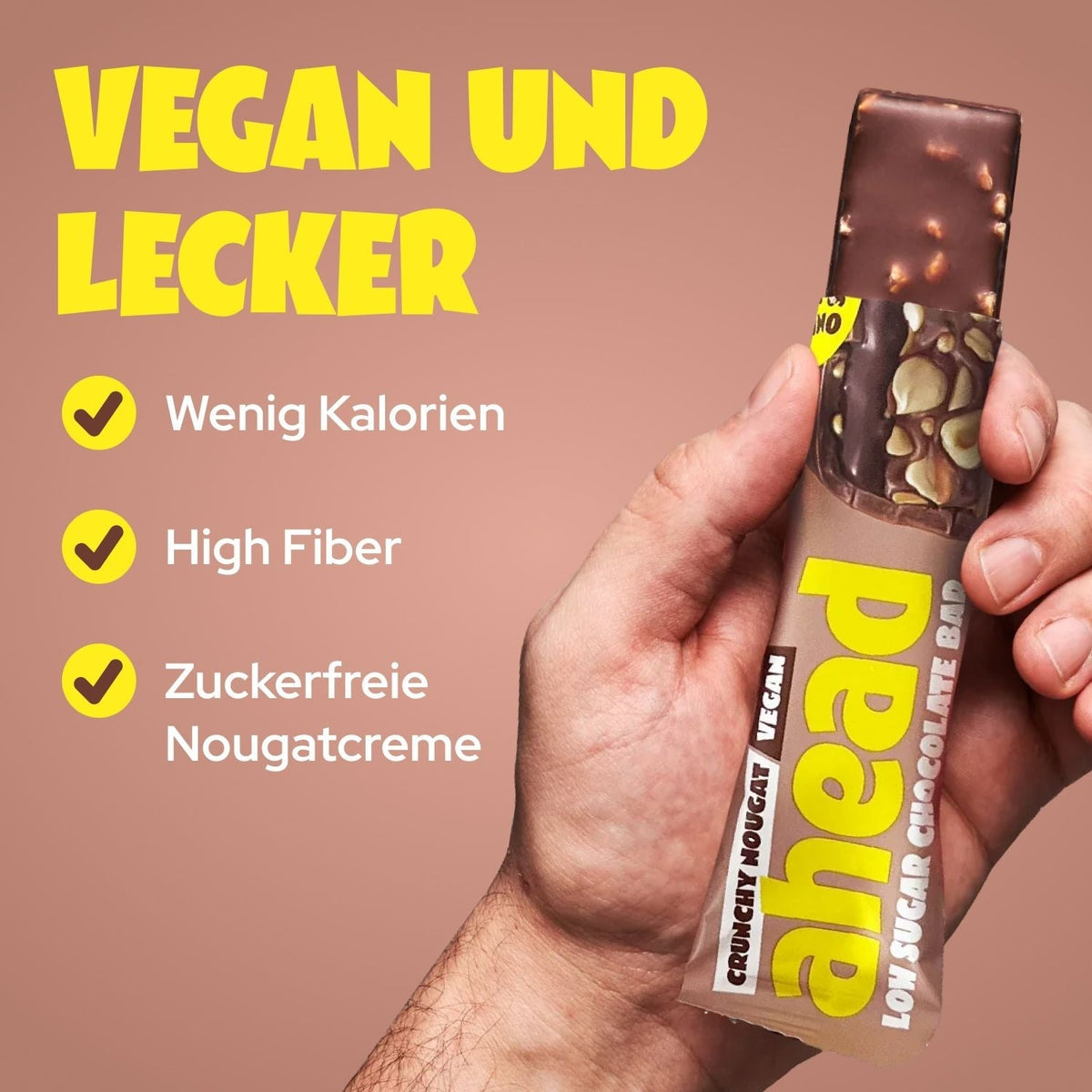 Ahead Crunchy Nougat Low Sugar Chocolate Bar 35g