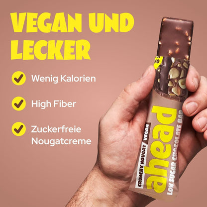 Ahead Crunchy Nougat Low Sugar Chocolate Bar 35g