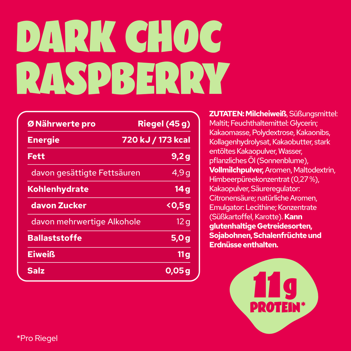 Ahead Dark Chocolate Raspberry Protein Bar 45g