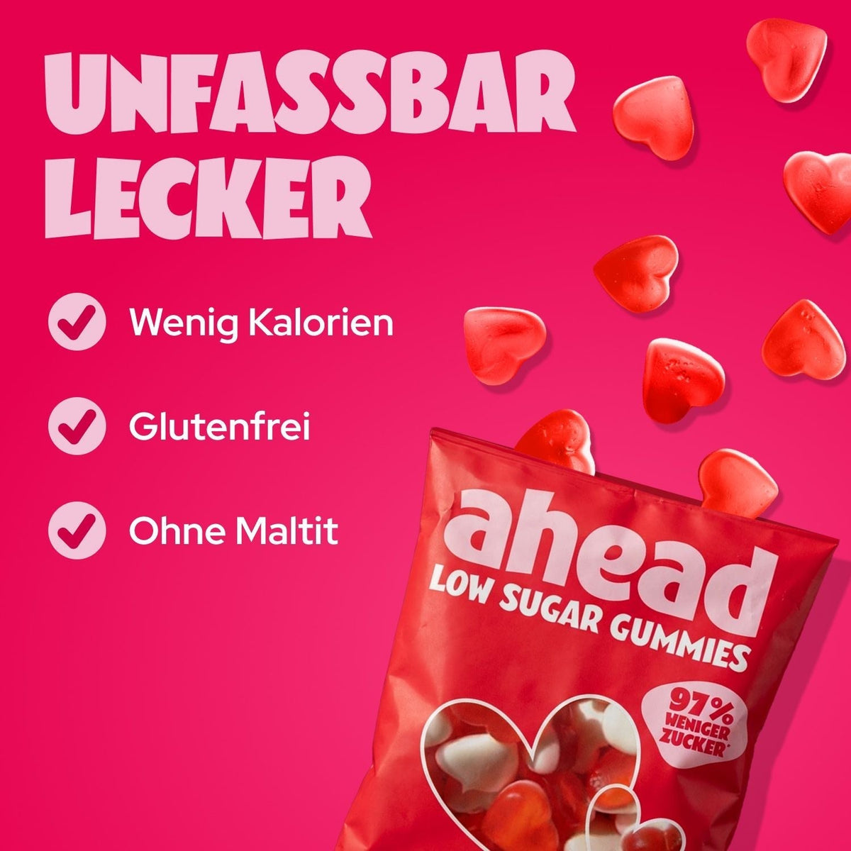 Ahead Sweet Hearts Low Sugar Gummies 50g