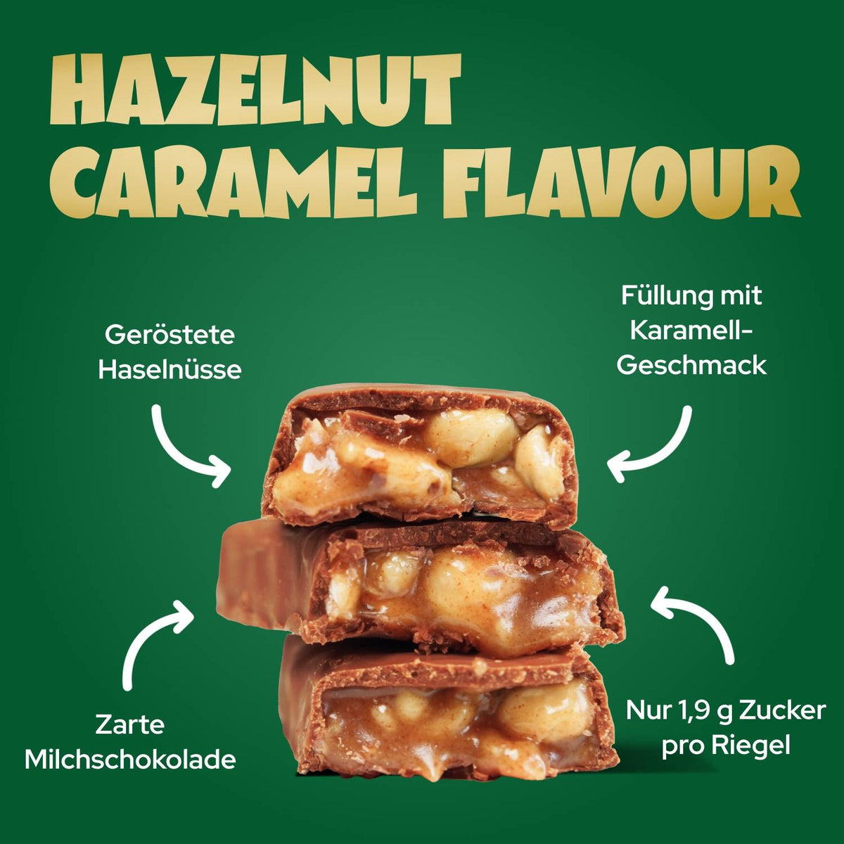 Ahead Hazelnut Crunch Caramel Bar 38g