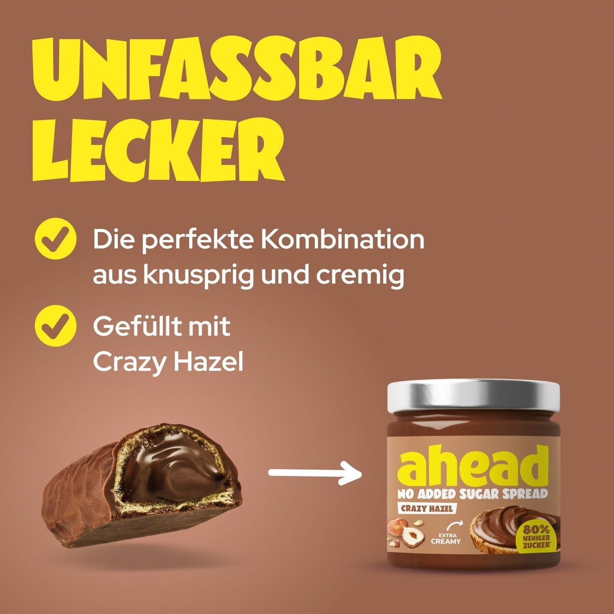 Ahead Crazy Hazel Cream-Filled Wafer Bar 30g