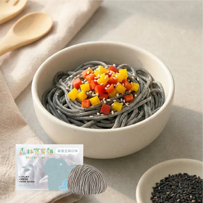 森林麵食 -寶寶麵｜無鹽｜醇香芝麻｜單盒