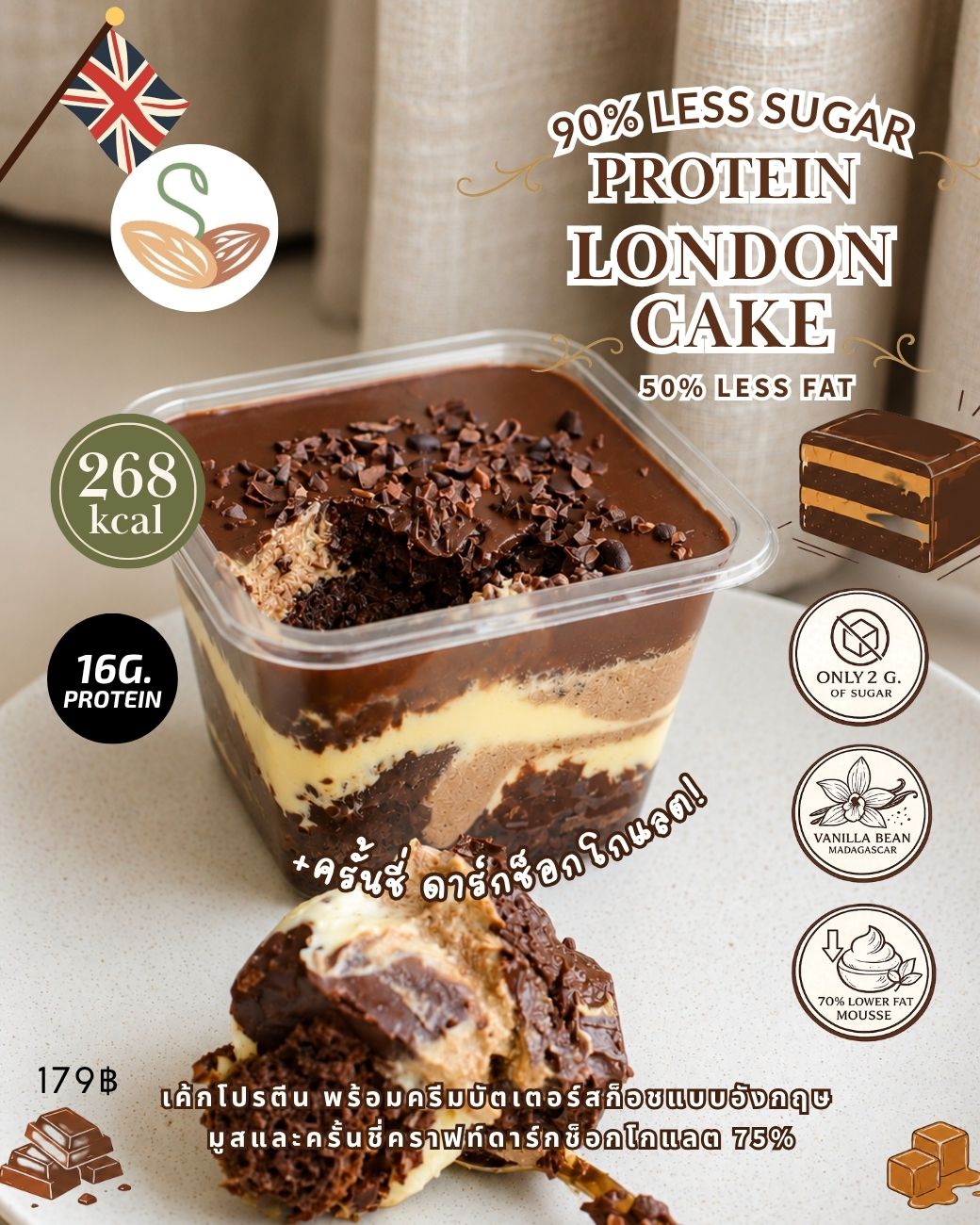 Sprouted Seeds 倫敦高蛋白脆脆蛋糕 London Protein Crunchy Cake