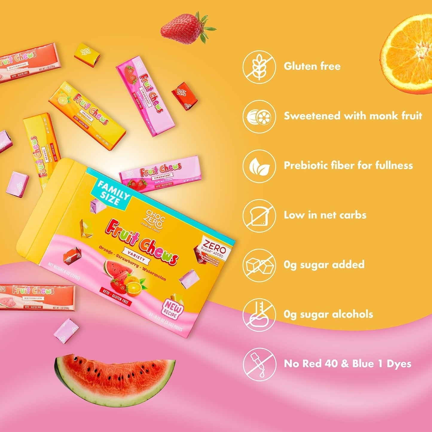 Choczero 繽紛水果軟糖 ( 1盒8條/64粒)