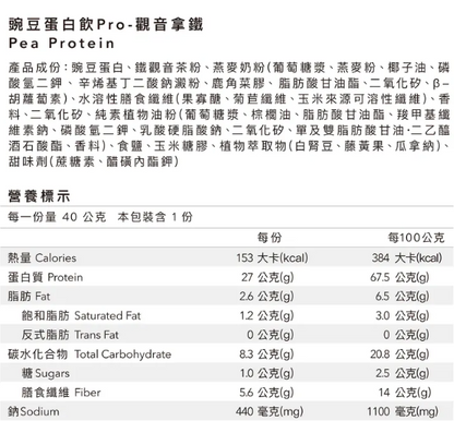 Body Goals全素多效豌豆蛋白飲Pro - 隨手包 | 觀音拿鐵