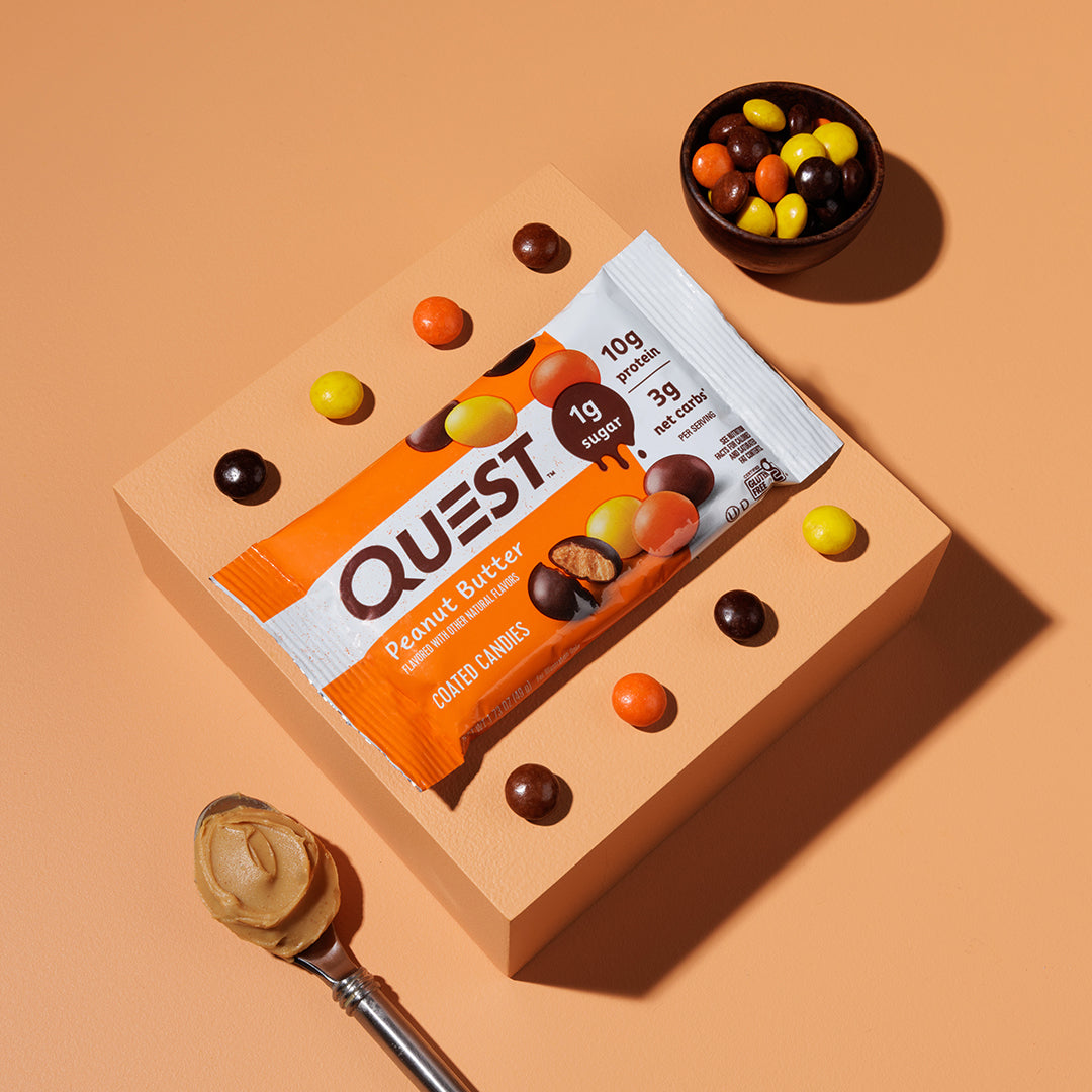 Quest Nutrition高蛋白 朱古力豆 花生醬口味  49g (橙袋）