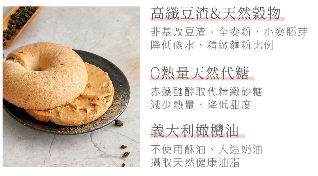 台灣減醣東方美人茶香花生貝果±130g