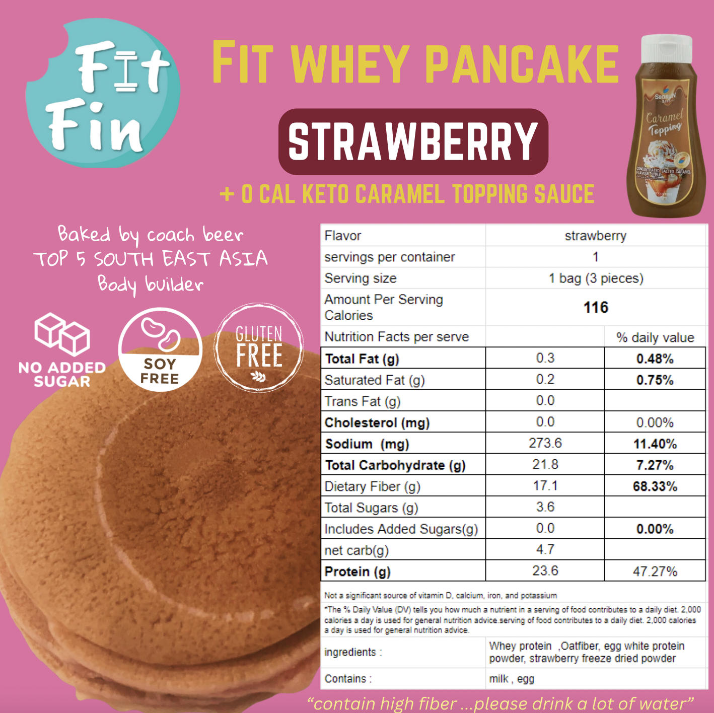 Fit-Whey Protein Pancake (1 bag 3 pcs）