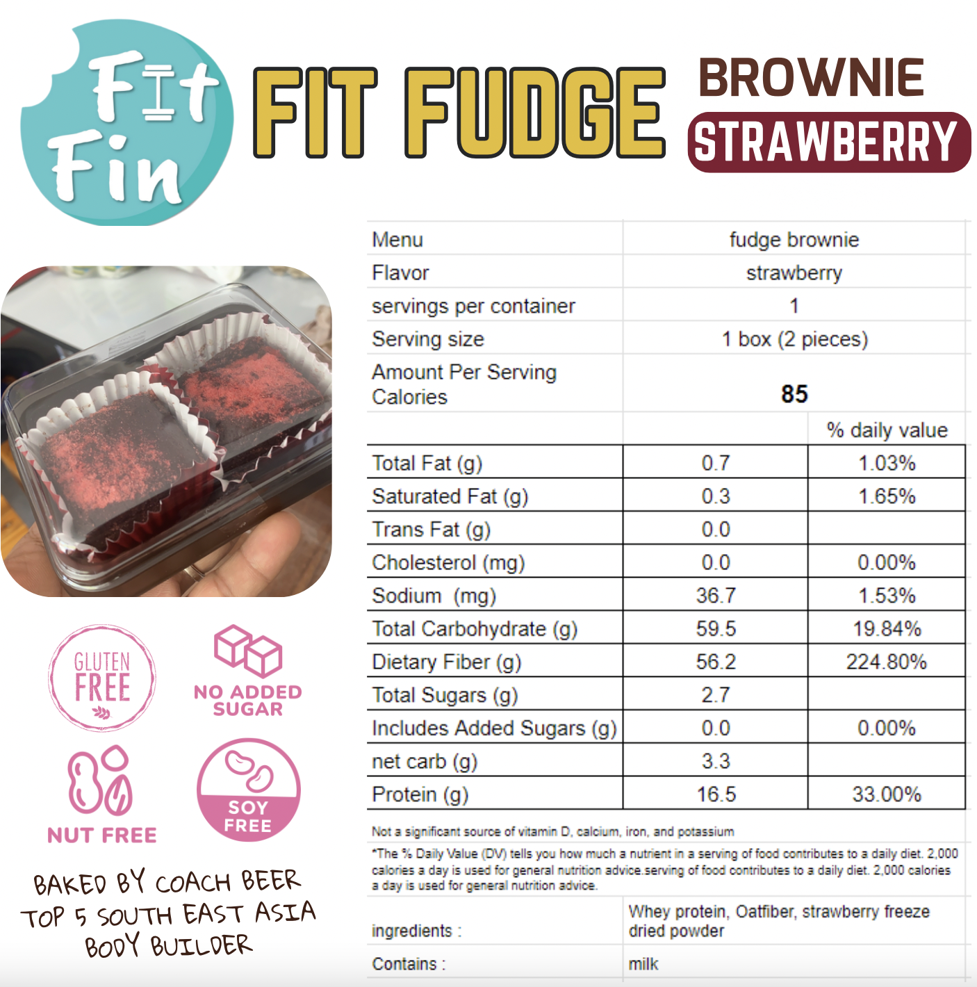 FitFin 低卡 高蛋白 Brownie Fudge  (多款口味）
