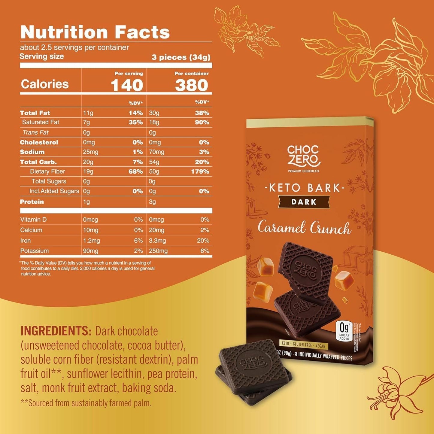 Choc zero 焦糖脆脆黑朱古力