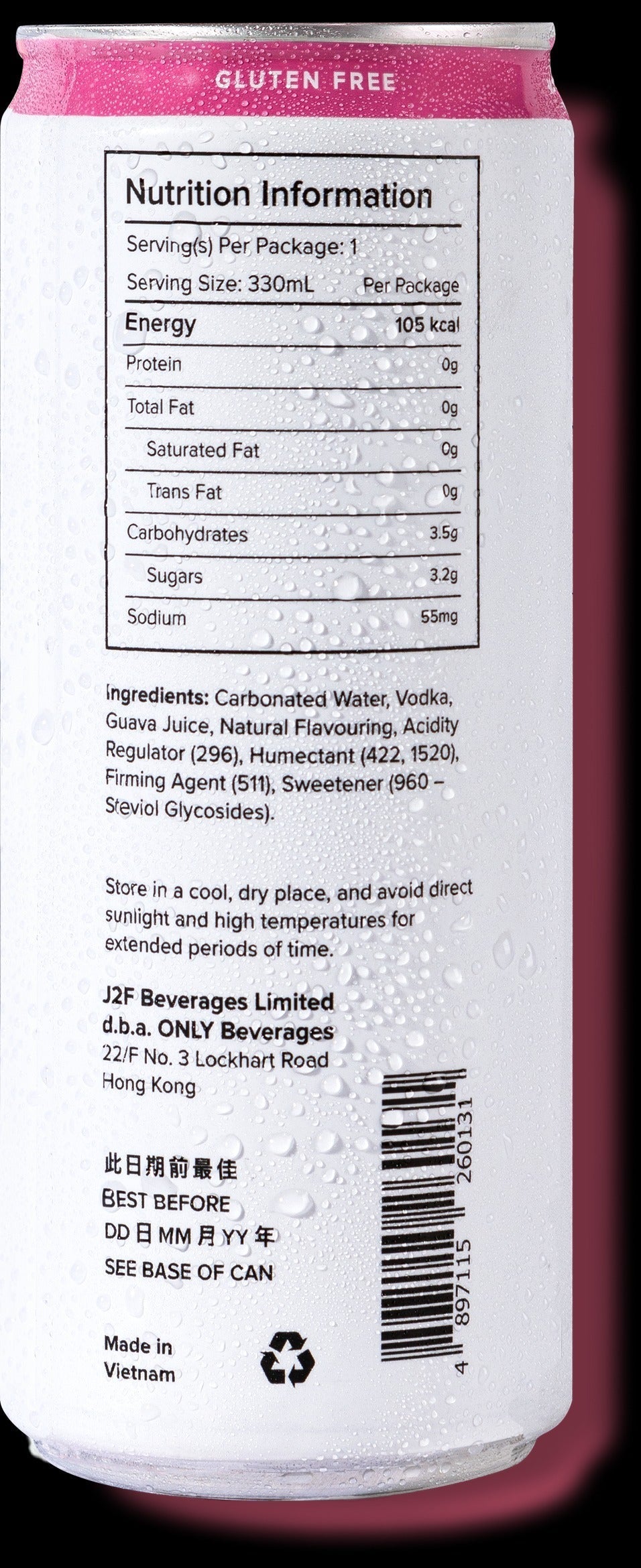 ONLY - Vodka Soda Guava 番石榴木槿花 低卡零添加糖氣泡伏特加 330ml