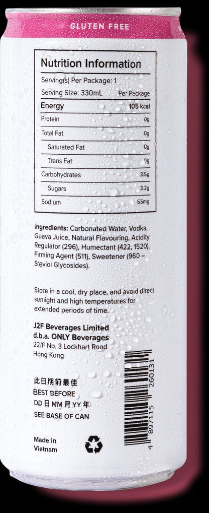 ONLY - Vodka Soda Guava 番石榴木槿花 低卡零添加糖氣泡伏特加 330ml