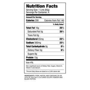 FRAMANI 鹽和黑椒豬肉腸 (冰鮮期到:12-11-25)急凍可保存4個月