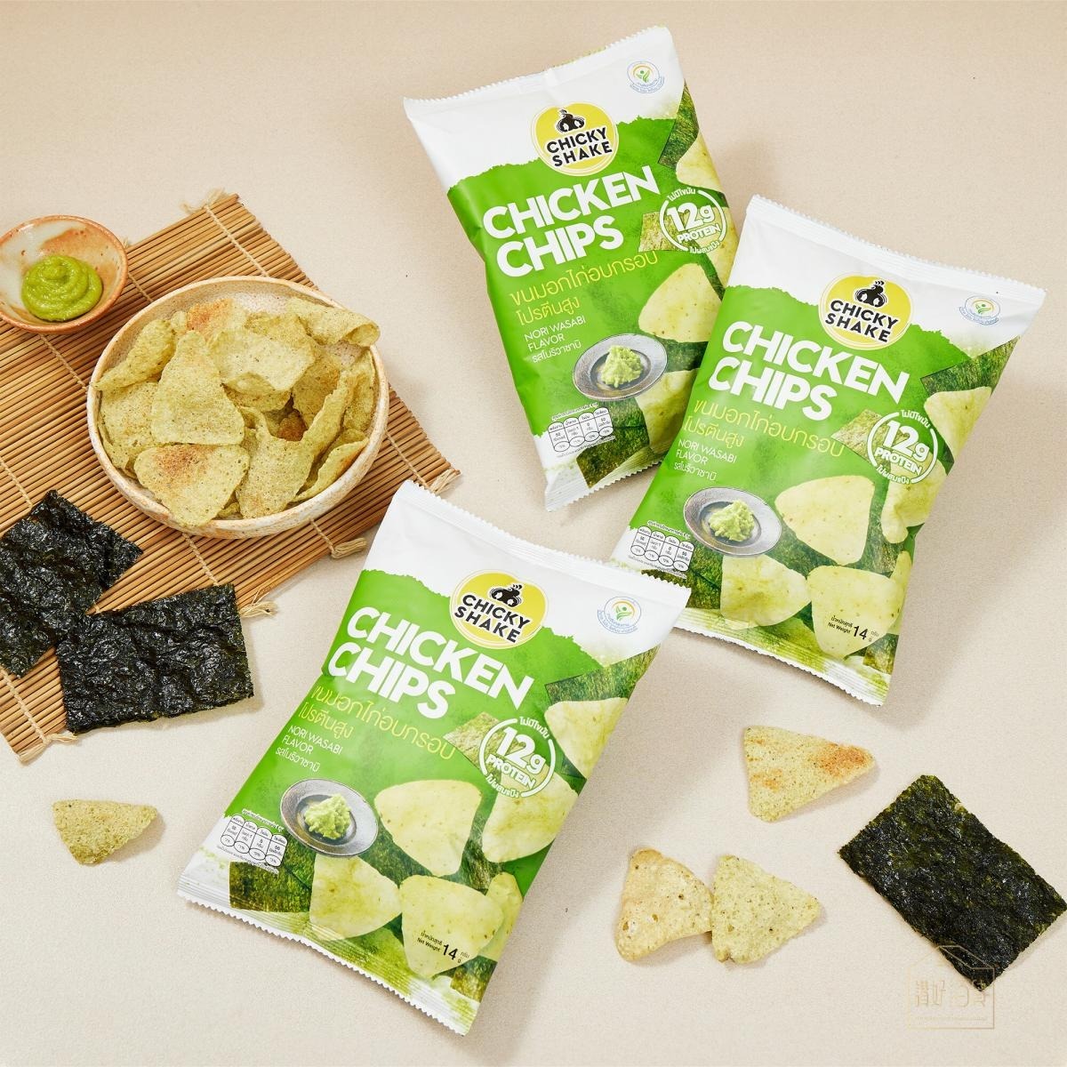 零脂肪雞胸肉脆片 紫菜芥辣味 14克